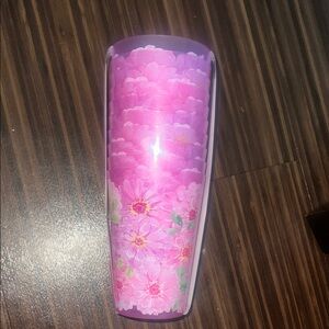 Pink and Purple Glitter Tumbler with Double-Wall Design